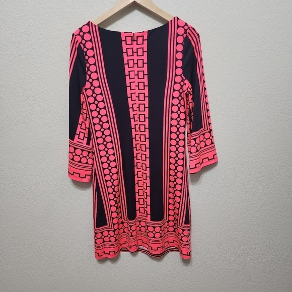 Julie Brown Geometric A-line pink Blue Dress Size S - Picture 6 of 10